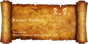Kazai Viktor névjegykártya